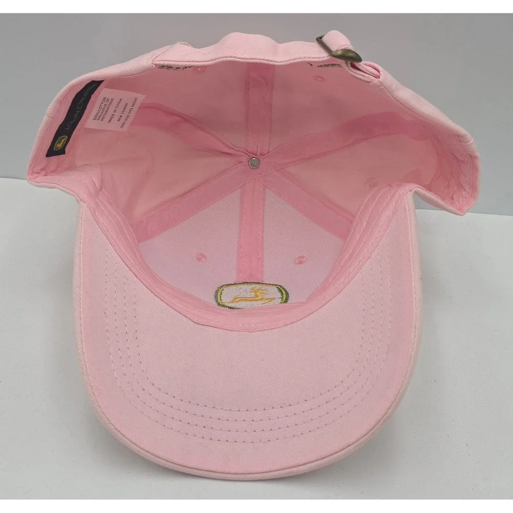 John‎ Deere Strapback Cap Women OSFA Pink Owners Edition Logo Hat